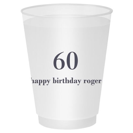 Large Number with Text Shatterproof Cups